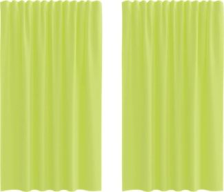 vidaXL Voile Vorhänge mit Stangentaschen 2 Stk. Apfelgrün 4102162