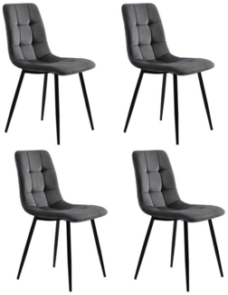 Furnishings Home Esszimmerstuhl 4er-Set Polsterstuhl mit Rückenlehne (4 St), Sitzfläche aus Samt Gestell aus Metall