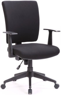Dmora Stuhl mit Rädern Eulalia, Chefsessel mit Armlehnen, ergonomischer Bürositz, 61x65h98/108 cm, Schwarz