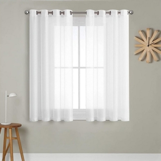 zggzerg Gardine Voile Gardinen Vorhang halbtransparent kurzGardinen