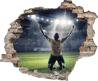 queence Wandtattoo Fußball Torjubel (1 St), Wandsticker, Wandbild, selbstklebend, 3D, Wanddurchbruch