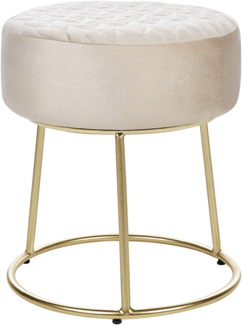 Hocker DELCO Helles Beige Samtstoff
