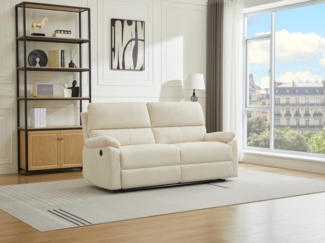 Vente-unique - Relaxsofa elektrisch 3-Sitzer - Cord - Beige - LUNANO