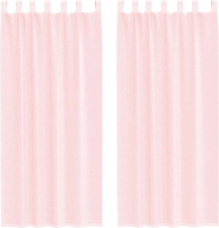 vidaXL Voile Vorhänge mit Schlaufen 2 Stk. Hellrosa 140x225 cm 4102278