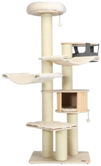 COSTWAY Kratzbaum 197cm Katzenbaum, 7-stöckig, mit Hängematte & Katzenhöhle & Bällen