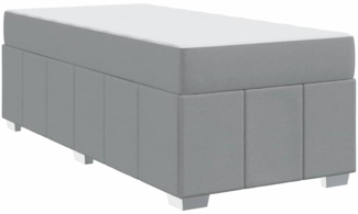 vidaXL Bettrahmen mit Matratze Hellgrau 90 x 190 cm Stoff 3398251