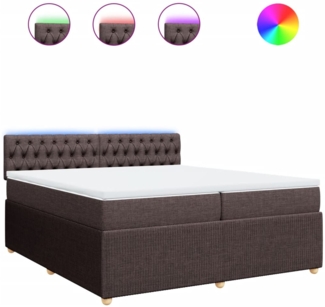 vidaXL Boxspringbett mit Matratze Dunkelbraun 200x200 cm Stoff 3289873