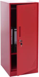 Spind HWC-P63, Schließfach Wertfachschrank Schließfachschrank Tür Kleiderstange, 90x38x45cm Stahl ~ rot