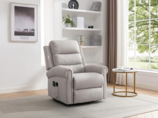 Vente-unique - Massagesessel mit elektrischer Aufstehhilfe - Stoff - Beige - LOVARI