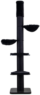 Dehner Kratzbaum Lieblinge Isis, 260 x 61 x 60 cm, schwarz, höhenverstellbarer Kletterstamm für Katzen, aus Sisal, Plüsch