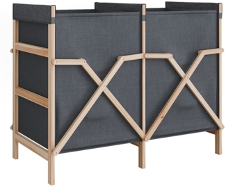Vicco Badschrank für Wäsche Grau 80 x 64 cm mit 2 Fächern, Bruno