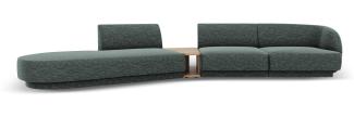 Micadoni Modulares Sofa Miley 4-Sitzer mit 1 Armlehne Links Chenille Petrol