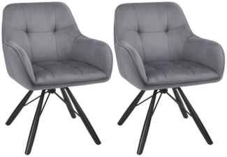 oyajia Polsterstuhl Esszimmerstühle drehbar mit Armlehnen (2 St), 360 Grad Drehfunktion, Samtpolsterung