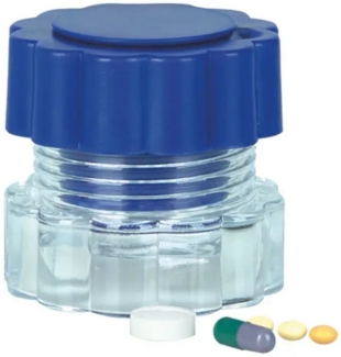 DocMed Pillendose DocMed Tabletten Mörser (Ergonomischer Griff, Integriertes Vorratsfach, 1 St, Praktischer Mörser für Medikamente), Tablettenhilfe, Tabletten zerkleinern