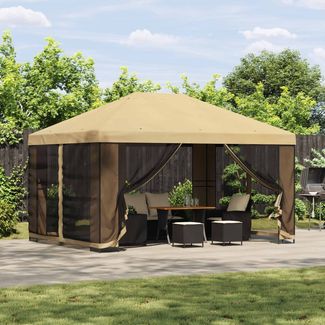 vidaXL Garten Pavillon mit Seitenwänden 4x3 m Creme 900386