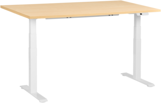 Schreibtisch elektrisch höhenverstellbar DESTINES Hellbraun Weiß 160 cm 72 cm