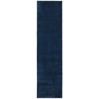 Kadima Design Samtweicher Teppich "Tummel" – 100% Recycelt – Strapazierfähig & Umweltfreundlich. Farbe: Blau, 60x230 cm