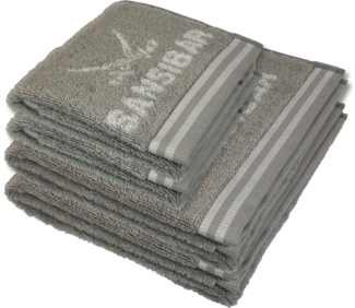 Sansibar Sylt Handtuch Set Sansibar Frottier-Serie Doubleface Set Nr. 1, (4er Set, 4-St), mit hochwertig gewebtem Sansibar Logo, in Doubleface-Optik