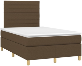 vidaXL Boxspringbett mit Matratze Dunkelbraun 120x190 cm Stoff 3269940