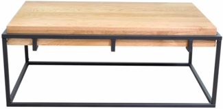 Couchtisch 110x60 cm Wildeiche Sofatisch Metallgestell Ablage Rettke 526401