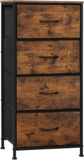 Woltu Kommode (1 St), schmal, mit 4 Schubladen aus Stoff, Sideboard