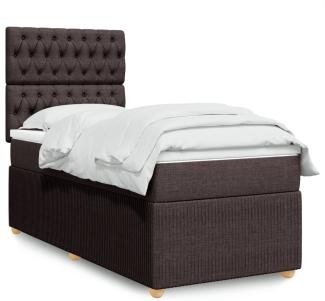 vidaXL Boxspringbett mit Matratze Dunkelbraun 90x190 cm Stoff 3294221