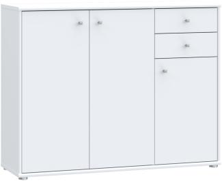 Kommode >Tembi< in Weiß - 108,8x85,5x34,8cm (BxHxT)