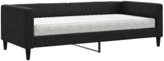 vidaXL Tagesbett mit Matratze Schwarz 90x190 cm Stoff 3196572
