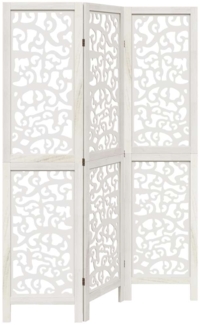 vidaXL 3-tlg. Raumteiler Weiß Massivholz Paulownia 358733