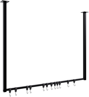 CLP Kleiderstange Fenton aus Metall für Deckenmontage mit 12 Kleiderhaken,100x80 cm