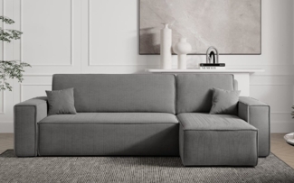 Compleo Ecksofa Cordsofa, Modern Couch-L, universelle Ottomane CARLS, Modern/Japandi/Elegant Design