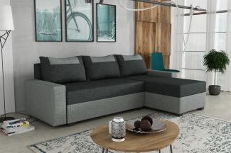 Ecksofa Schlafsofa Sofa HEDVIG Inari Grau- Dunkelgrau Ottomane Rechts