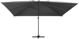 vidaXL Ampelschirm mit LED-Beleuchtung Alu-Mast 400x300 cm Anthrazit 47006