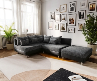 Ecksofa Clovis Schwarz Modulsofa Hocker Ottomane Links