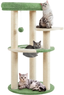 Yaheetech Kratzbaum, 90 cm Katzenbaum mit Plattform Raumkapsel Sisalstämme