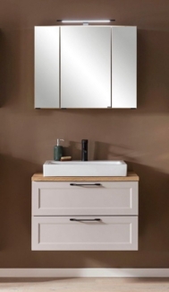welltime Badmöbel-Set Lana, (Komplett-Set, 2-St), Badezimmer-Set, 2-teilig, inkl. Waschbecken, 80 cm breit