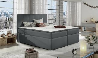 Stylefy Jupiter Boxspringbett Beton Kunstleder MADRYT 160x200 cm