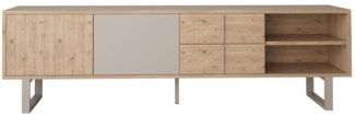 Calicosy TV-Möbel 2 Türen, 2 Schubladen und 2 offene Fächer B180 cm - MILLAY - Helles Holz