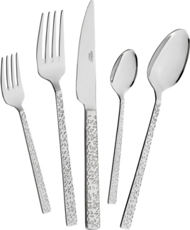 Mulex Besteck-Set Besteck Siena, mit feiner Hammerschlag-Struktur (60-tlg), 12 Personen, Chromstahl, elegantes Besteck mit beeindruckend schöner Optik