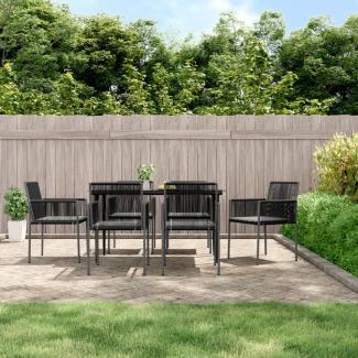 vidaXL Gartenstühle mit Kissen 6 Stk. Schwarz 54x60,5x83,5 cm 3187092