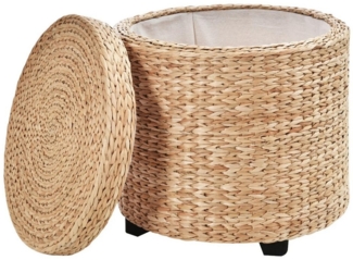 BlingBin Sitzhocker mit Stauraum Hocker mit Deckel, Runder Fußhocker Sitzwürfel (1er Set, 1 St, 43 x 43 x 43 cm), Aufbewahrungsbox Polsterhocker mit Beine, für Wohnzimmer Schlafzimmer