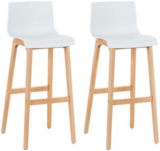 DELUKE® Barhocker 2er Set DELHI - Weiß, Holz Barhocker mit Lehne Barstuhl Tresenhocker Tresenstuhl Kneipenhocker Kneipenstuhl