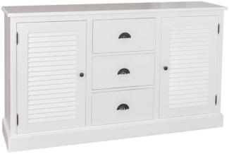 Casa Padrino Landhausstil Sideboard Weiß 158 x 37 x H. 90 cm - Landhausstil Möbel