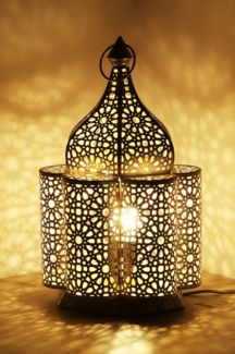 Marrakesch Orient & Mediterran Interior Nachttischlampe Orientalische Tischlampe Nachttischlampe Feryal Weiss, Handarbeit