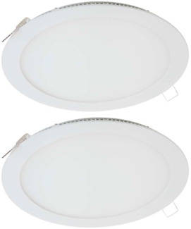 2er Set LED Einbau Panel, 800 Lumen, Neutralweiß, D 14,5 cm