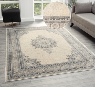 OTTO home Teppich Banli, rechteckig, Höhe: 9 mm, dezenter Glanz, Schrumpf-Garn-Effekt, Vintage-Look, Orient-Optik