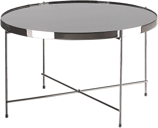 Couchtisch Glas schwarz / silber ⌀ 63 cm LUCEA