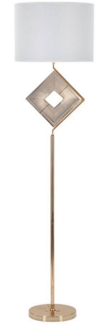 Dmora Stehlampe Inchiostro, Bodenlicht, Lampe, Stehleuchte, 40x40 h161 cm, Weiß und Gold