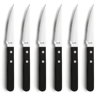 Amefa PIZZA Steakmesser Set 6-teilig schwarz