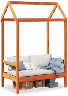 vidaXL Bank mit Dach Wachsbraun 117,5x70x176,5 cm Massivholz Kiefer 846996